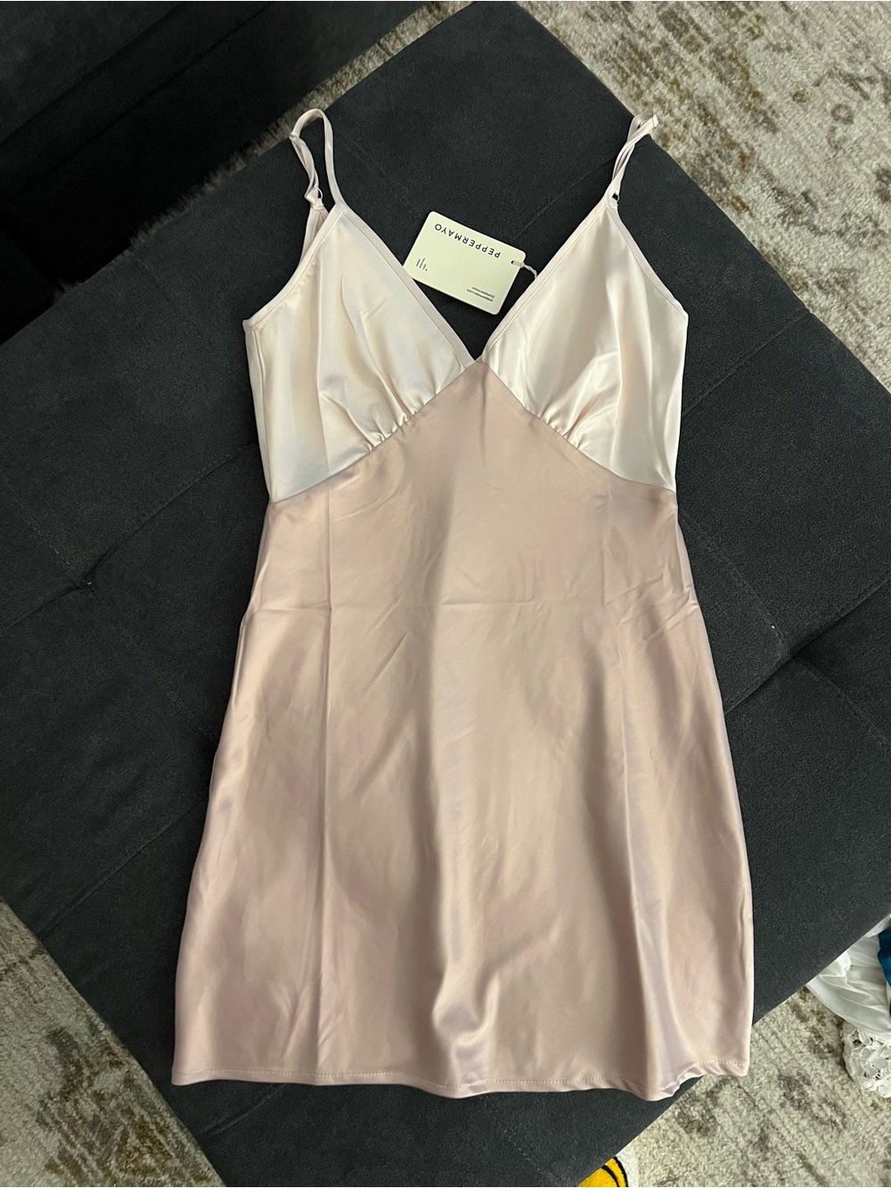Peppermayo Momentary Muse Slip Dress: Two-Tone Satin NWT!!